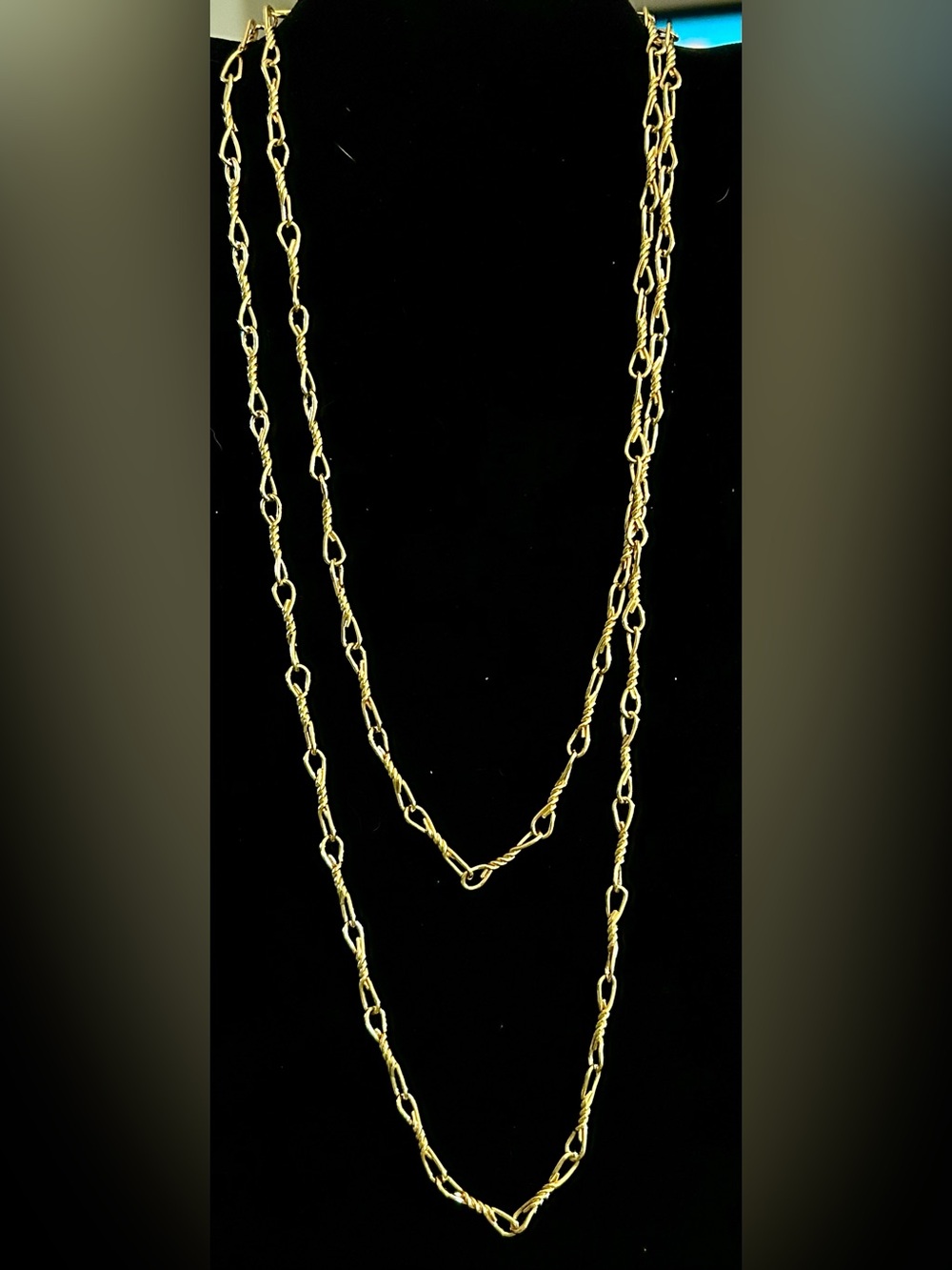Monet Gold Twisted Link Layered Necklace - 52 inch long- Women Jewelry
